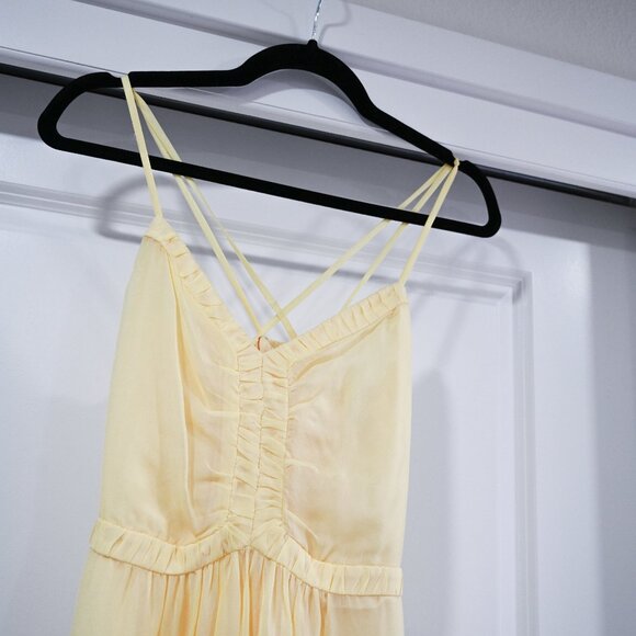 Intermix Size XS /US0 Chelsea Yellow Chiffon Maxi Dress 100% Silk Maxi Dress - Picture 9 of 10